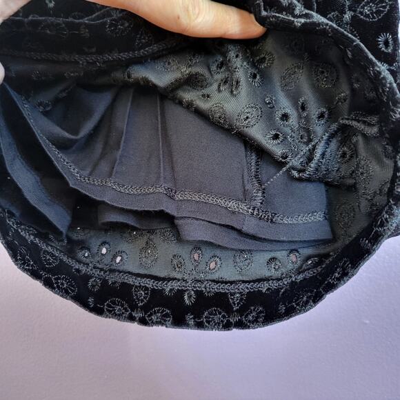 Anthropologie The Joni Black High Rise Velvet Eyelet Pull On Flare Pants - Picture 7 of 15